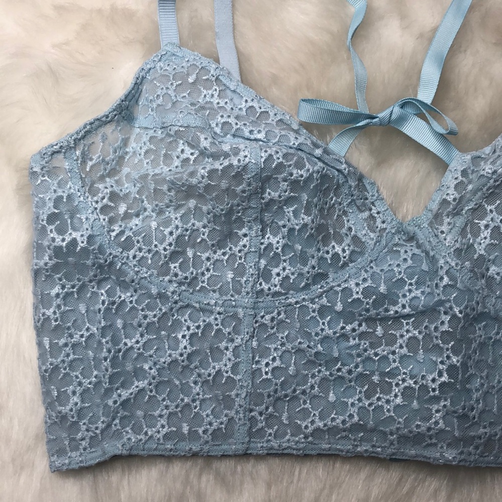Free People Lele Longline Bra Baby Blue S/M NEW - Picture 4 of 9